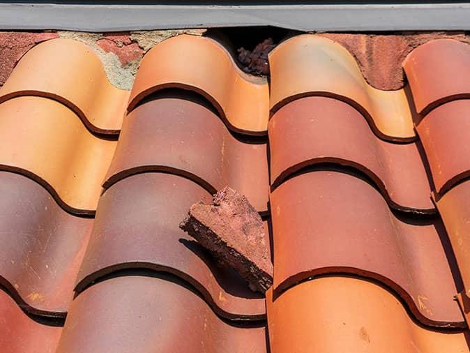 damaged roof and rodent entry point on home in arizona