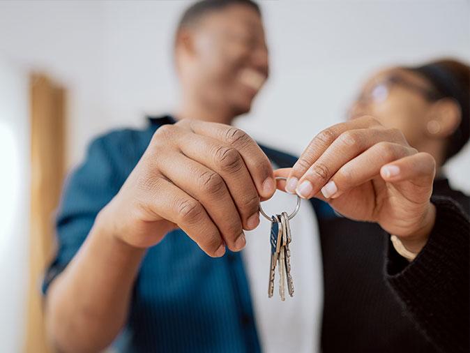 new home owners inside their new phoenix az home