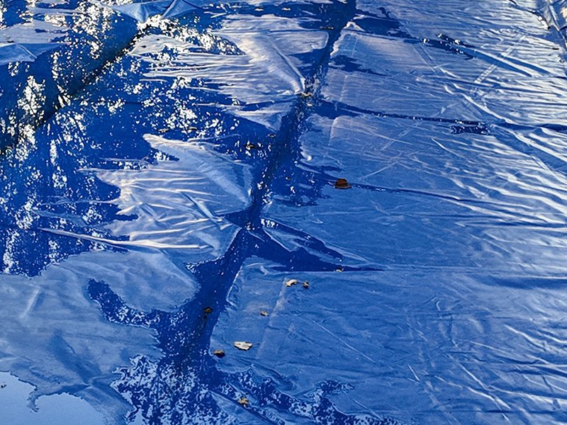 standing water on pool cover